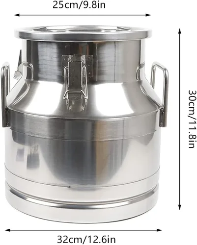 Miniatura 2 de Lechera de acero inoxidable de 3 galones de 12 litros, olla para lácteos con tapa sellada, cubo resistente 304, recipiente de almacenamiento