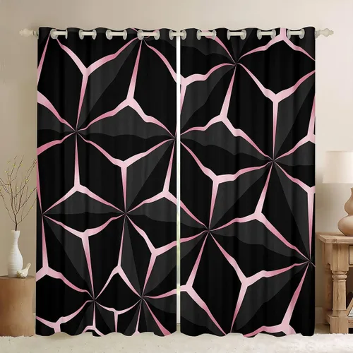 Miniatura 33 de Feelyou - Cortinas de ventana en forma de panal, tema geométrico hexagonal con luces de neón verdes, para chicos adolescentes y hombres, elegante