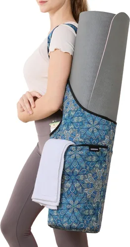 Miniatura 10 de Bolsa para esterilla de yoga – Neopreno, ligera, espaciosa, con gran bolsillo con cierre, ideal para esterillas de gimnasio, yoga y fitness Cosmic
