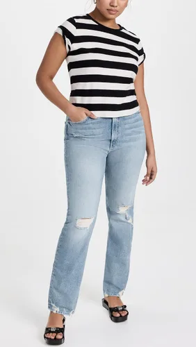 Miniatura 5 de MOTHER Jeans Rider Skimp de talle alto para mujer, Negro