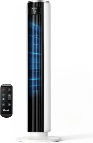 Miniatura 9 de LEVOIT Ventilador de torre inteligente de 42 pulgadas para dormitorio, motor de CC, oscilante con velocidad silenciosa de 26 pies/s, ventilador