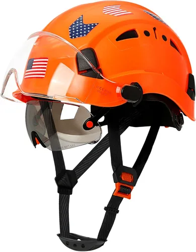 Miniatura 14 de Construction Hard Hats with Clear and Tinted Visor - OSHA Approved ANSI Z89.1 Dual Eye Protection Black Hard Hat with Chin Straps for Men Sombrero