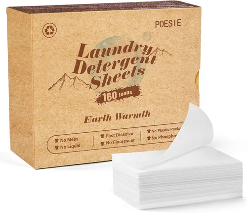 Miniatura 10 de Poesie Hojas de Detergente para Ropa Hojas de Jabón para Ropa para Viajes Camping Hojas para Lavar Ropa Sin Fragancia 1 Mini Caja 40