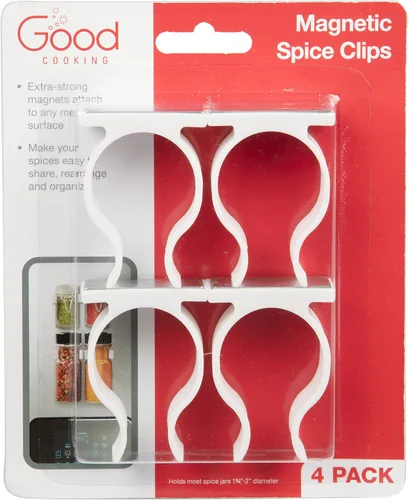 Miniatura 8 de Good Cooking Clips magnéticos para especias - Juego de 4 clips universales para tarros de especias - Organiza y reorganiza fácilmente