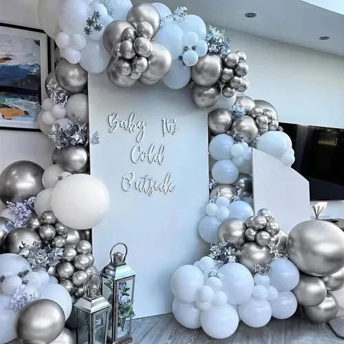 Miniatura 5 de FOTIOMRG 120 globos plateados metálicos de 5 pulgadas, pequeños globos de látex plateado cromado para fiesta, calidad de helio, para cumpleaños