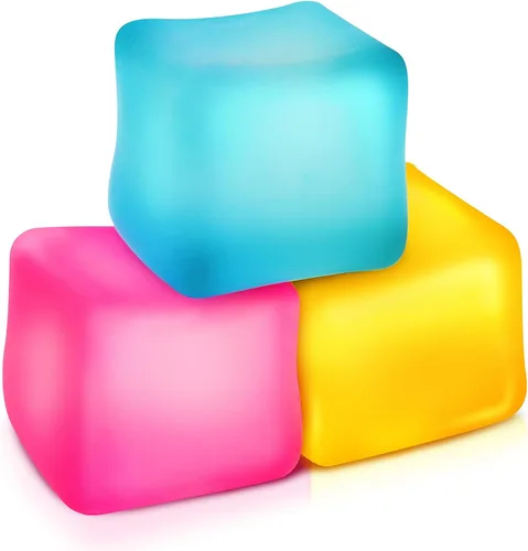 ZaxiDeel Juguetes de Presión Cubo de Estrés Paquete de 3: Juguetes Sensoriales Llenos de Gel de Alta Densidad, Cubo de 2.1", Juguetes de Presión