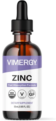 Miniatura 7 de VIMERGY Suplementos orgánicos de zinc USDA para mujeres y hombres (7.5 mg de zinc líquido por porción), apoyo inmunológico de absorción rápida