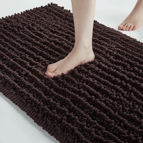 Miniatura 35 de FLOLEOPA Alfombras de Baño de Microfibra de Felpa Suave, Alfombras de Baño Absorbentes Antideslizantes Lavables a Máquina, Tapetes de Baño para Beige