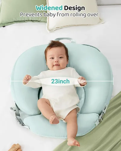 Miniatura 5 de Almohada de lactancia para lactancia materna, almohada de alimentación desmontable 3 en 1 con cojines de apoyo extraíbles, elevación suave para Verde