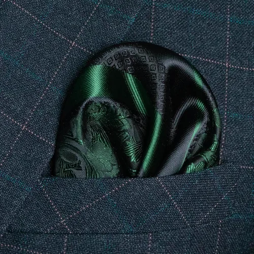 Miniatura 2 de JEMYGINS Conjunto de corbata floral y clip de corbata cuadrado de bolsillo para hombre