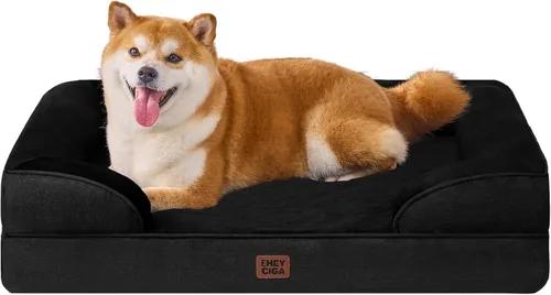 Miniatura 73 de EHEYCIGA - Cama ortopédica para perro grande, impermeable, de espuma viscoelástica y espuma tipo caja de huevos, bordes elevados, antideslizante