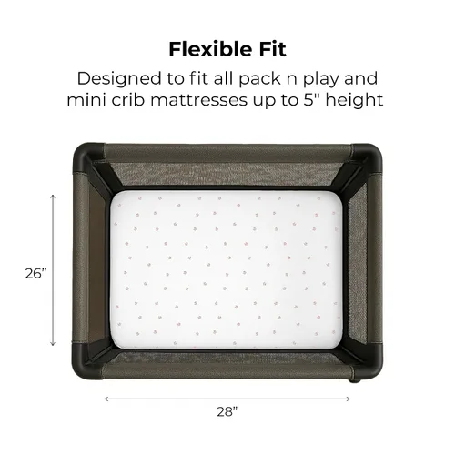 Miniatura 2 de Ely's & Co. Pack and Play - Juego de sábanas para cuna/mini-portátil, juego de 2 sábanas ajustables para patio de juegos compatibles con Graco Pack
