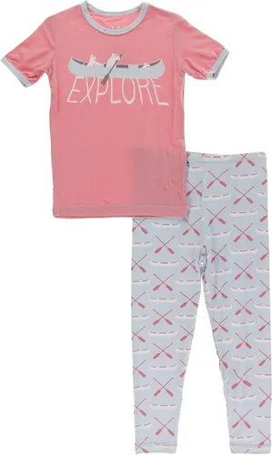 Miniatura 80 de KicKee Pants Conjunto de pijama de manga larga con estampado de piezas