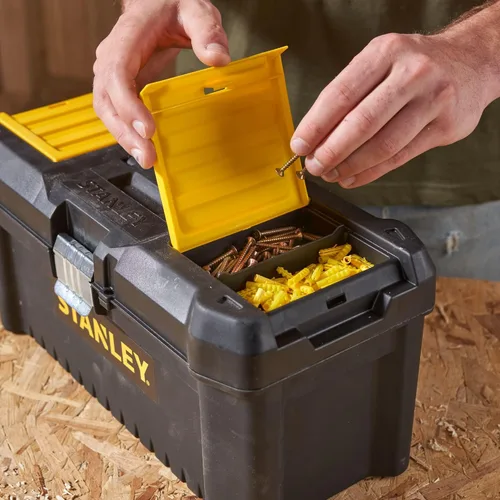 Miniatura 11 de STANLEY Caja de herramientas esenciales (16 pulgadas), solución de almacenamiento duradera con bandeja extraíble y organizadores
