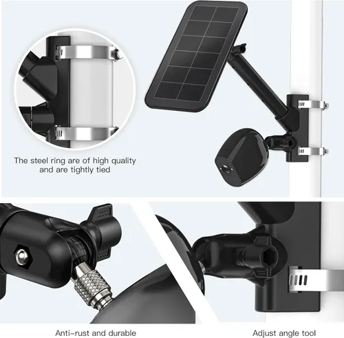Miniatura 6 de Soporte de montaje de poste 2 en 1 para panel solar Arlo/Arlo Pro 3/Arlo Ultra1&2/Arlo Essential/Arlo Pro 4/eufyCam Accesorios de montaje al aire