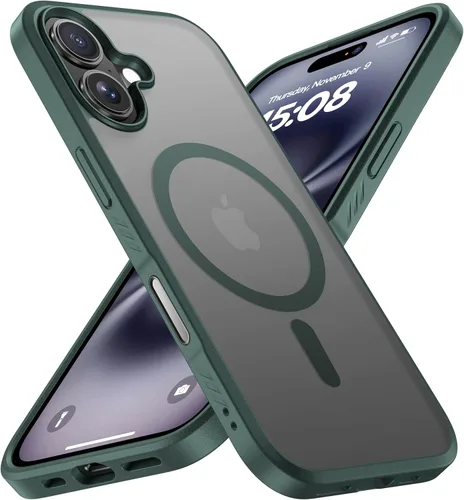 Miniatura 16 de CellEver Funda magnética fuerte para iPhone 15 Pro [protección de cámara] [prueba de caídas de grado militar] [compatible con MagSafe] Funda delgada