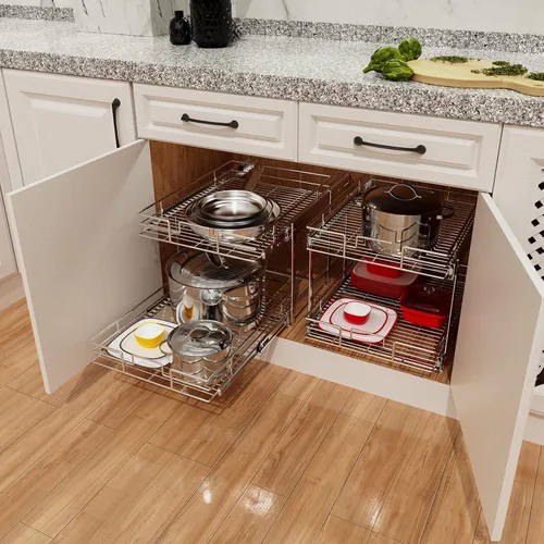 Miniatura 7 de ROOMTEC Organizador individual extraíble de armario (17 pulgadas de ancho x 21 pulgadas de profundidad), organizador de especias de 2 niveles