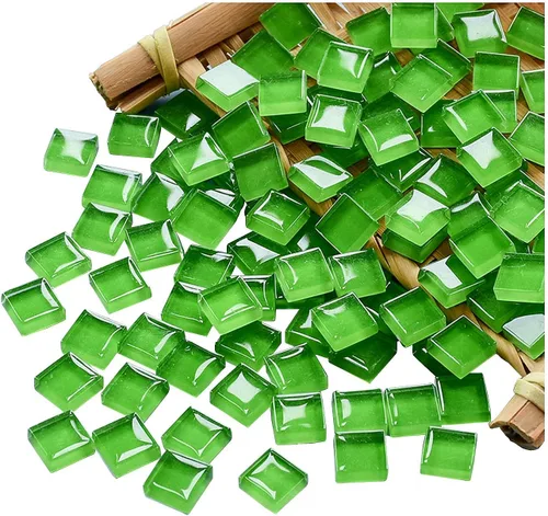 Miniatura 16 de 100 Piezas de Azulejos de Mosaico a Granel de Colores Surtidos, Azulejos de Vidrio Opaco para Manualidades de Mosaico DIY, Adornos para el Hogar