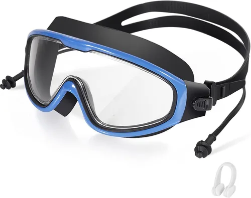 Gafas de natación, visión amplia, visión clara, gafas de natación para adultos, protección UV antivaho, sin fugas, gafas de piscina