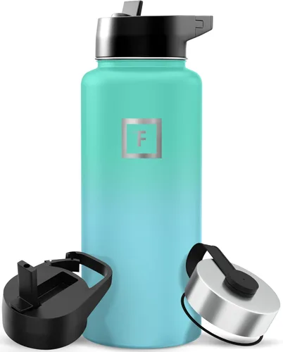 Miniatura 98 de IRON °FLASK Frasco de hidratación para acampar y senderismo con pajilla, botella de agua deportiva de acero inoxidable con aislamiento de boca