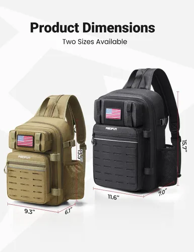 Miniatura 6 de Mochila Piscifun impermeable, de un solo hombro para almacenar los aparejos de pesca. Bolsa de correa cruzada multifuncional para camping, Doble