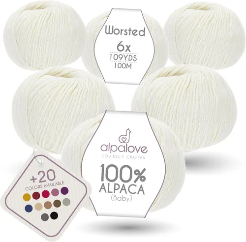 Miniatura 43 de Set de Lana Abultada (6 x 50 g) Súper Suave de Alpaca Bebé para Tejer Antracita 300 Metros