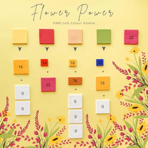 Miniatura 3 de FIMO Soft & Effect - Arcilla polimérica para modelar horno, 2.01 oz, juego de 8 unidades, colección Flower Power