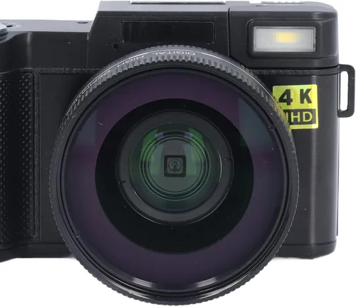 Miniatura 9 de Cámara digital 4K Auto Focus Anti Shake 48MP Vlogging Cámara 32G Tarjeta 180 grados Flip Screen 0.45X Lente macro gran angular (negro)