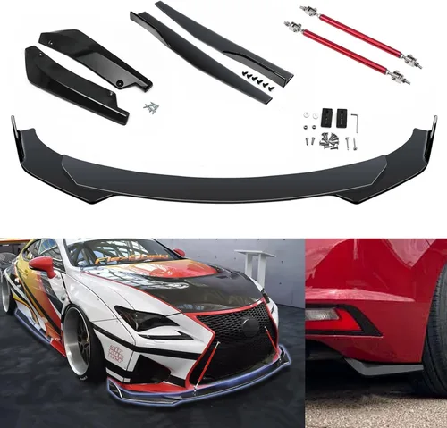 Miniatura 16 de x xotic tech Alerón Labio Universal para Parachoques Delantero Spoiler Barbilla Divisor Difusor Protector Ala Guardabarros Moldura Kit de Carrocería
