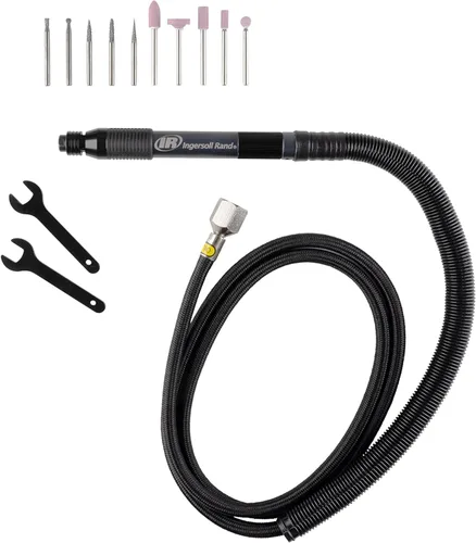 Ingersoll Rand 320PGK - Kit de amoladora neumática tipo lápiz, portabrocas de 1/8 pulgadas, fresa, 60,000 RPM, en línea, escape trasero, incluye 5