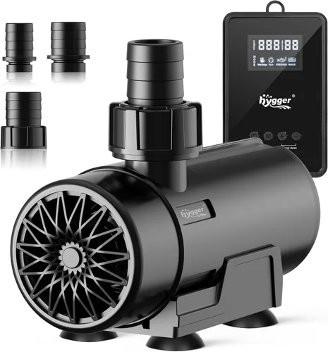 hygger Bomba de agua de 15W-100W con controlador (hasta 3430 GPH), bomba de retorno sumergible/en línea con modo/flujo ajustable, 2 bombas de fuente