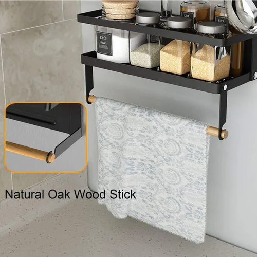 Miniatura 6 de EASTTOWEST Estante magnético para especias, estante magnético de cocina de 4 niveles para refrigerador, nevera, organizador con 2 soportes