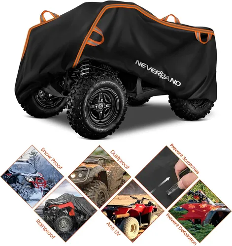 Miniatura 7 de NEVERLAND Funda impermeable para cuatrimoto de 4 ruedas con hebilla, a prueba de polvo, anti rayos UV, resistente al viento, para todo