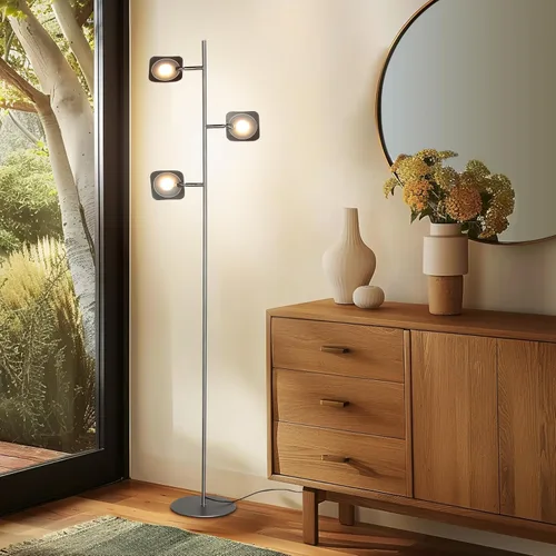 Miniatura 2 de Brightech Tree - Lámpara de pie con 3 luces regulables de 3 pasos con interruptor táctil regulable - Tecnología LED avanzada con 23 vatios