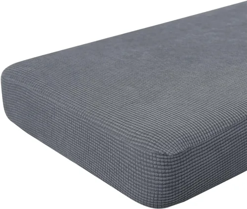 Miniatura 75 de Hokway Fundas de cojín elásticas para sofá Fundas de cojín para sofá Fundas de cojín de asiento de sofá Funda protectora de cojín(Chocolate, Mediano)