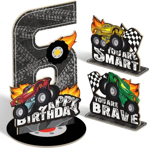 Miniatura 17 de Juego de 3 piezas de dinosaurios con signo de número de 2º cumpleaños, decoración de mesa de dinosaurios para niños y niños de 2º cumpleaños