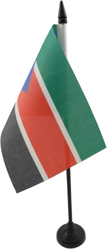 Miniatura 49 de AZ FLAG Sierra Leone Bandera de mesa 5'' x 8'' - Bandera de escritorio de Sierra Leona 21 x 14 cm - Bastón y base de plástico negro