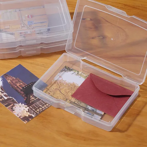 Miniatura 5 de novelinks Cajas transparentes de almacenamiento de fotos de 4 x 6 pulgadas – Cajas organizadoras de fotos – Caja de almacenamiento de fotos