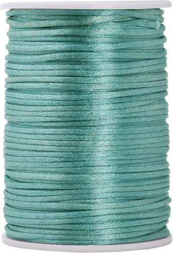 Miniatura 41 de Mandala Crafts Cordón de Satén de Nailon 2mm Cordón Rattail Champagne - 100 Yardas Cordón de Nailon Chino para Nudos Cordón de Seda Cola de Rata