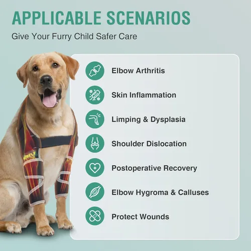 Miniatura 2 de Soporte de pierna delantera para perro, proporciona soporte para el codo y el hombro, ayuda con la osteoartritis, higroma y callos, evita lamer