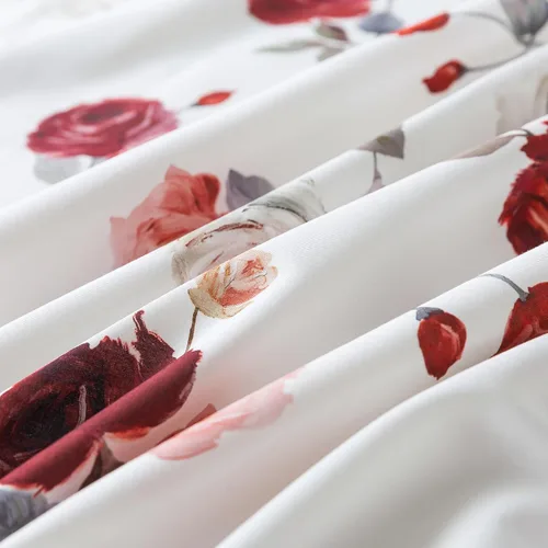 Miniatura 9 de FADFAY Juego de sábanas de rosas blancas, ropa de cama vintage floral de rosas, ropa de cama estilo rústico, 100% algodón egipcio percal, 800 hilos