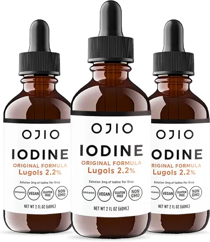 Lugols Solución de yodo 2% – Suministro de 1 año – Gotas de yodo oral líquido de alta potencia con absorción superior – Mejora la salud general y la