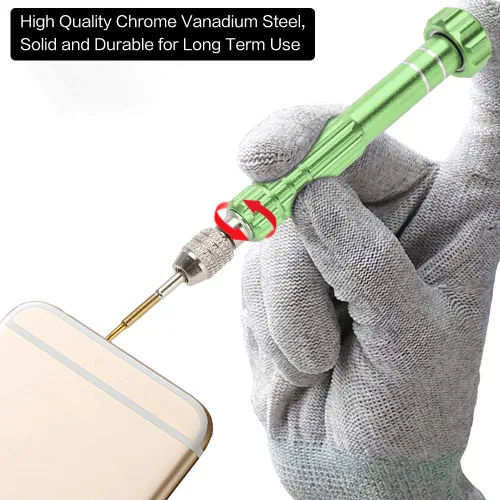Miniatura 7 de Juego de destornilladores de precisión, mango de destornillador con kit de herramientas de apertura de reparación de 5 puntas para laptop, teléfono