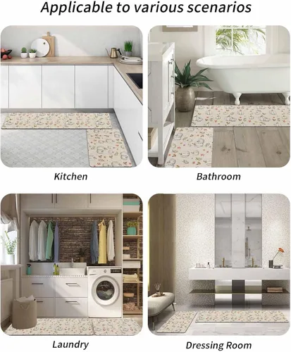 Miniatura 6 de Tapete de baño retro con diseño de calabaza para bañera, antideslizante, de secado rápido y absorbente, tierra de diatomeas, fregadero, dormitorio