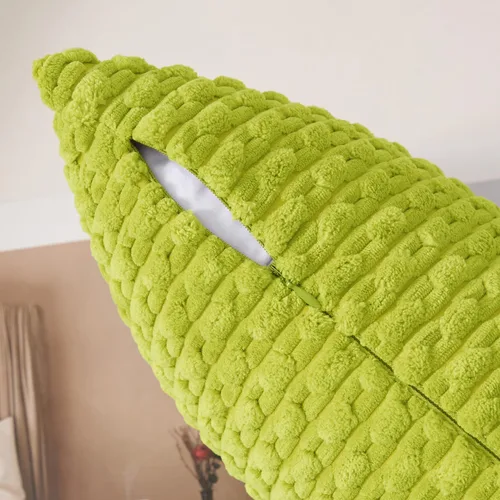 Miniatura 344 de K Kevin Textile - Juego de 2 fundas de almohada decorativas de corduroy suave azul con rayas estilo bohemio, fundas de almohada para sofá, cama
