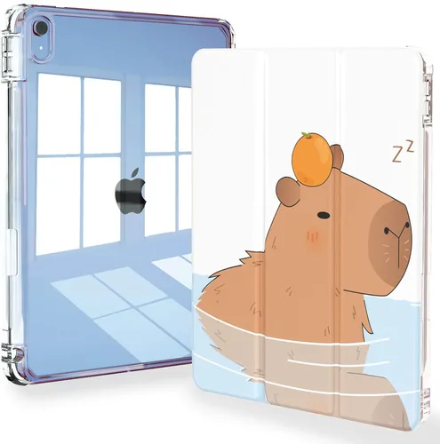 Miniatura 21 de Feams Funda para iPad (A16) 11ª generación de 11 pulgadas 2025, iPad de 10.9 pulgadas 2022, cubierta trasera transparente delgada de tres pliegues