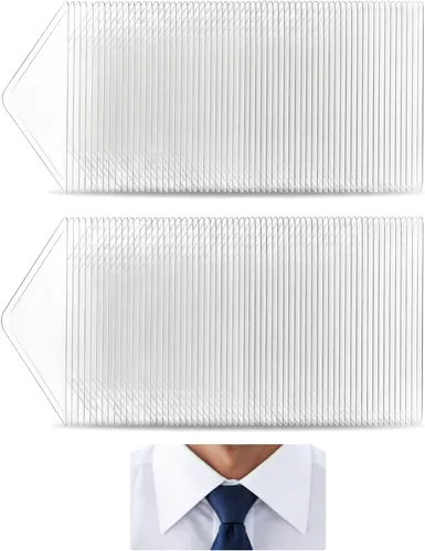 Collar Stays para camisas polo, 120 unidades, sin curvatura, cuello de camisa de PVC para hombres, cinta para camisas de cuello de hombre, tiras de