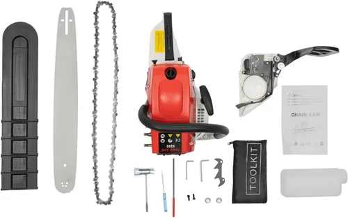 Miniatura 4 de Motosierras de gas de 20 pulgadas, engrasador automático de cadena de 52 cc y 2 tiempos, sistema antivibraciones, motosierra de gasolina de corte