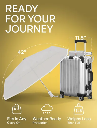Miniatura 72 de REPEL Windproof Travel Umbrella - Compact & Withstands Winds up to 85MPH , Strongest Premium Auto Folding Umbrella for Rain and Sun - Durable, Light