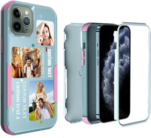 Miniatura 64 de Funda de fotos personalizada para iPhone 11 Apple Phone Plaid Collage - Imagen personalizada para hacer fotos en 3 híbridos gruesos resistentes